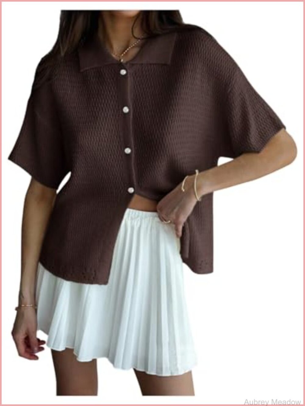 Women's Short Sleeve Cardigan Sweater Lightweight Acrylic Button Up
